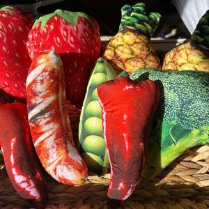 Food mini pillows stuffys decor toys basket fillers kids dogs cats